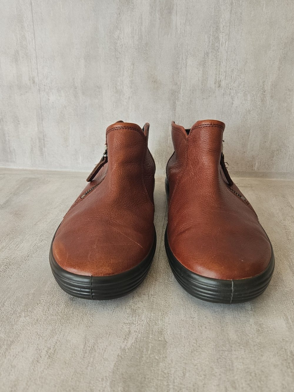 ECCO Soft 7 Cognac Brown Leather Zip Ankle Booties Size 40 / US 9 - Picture 4 of 16